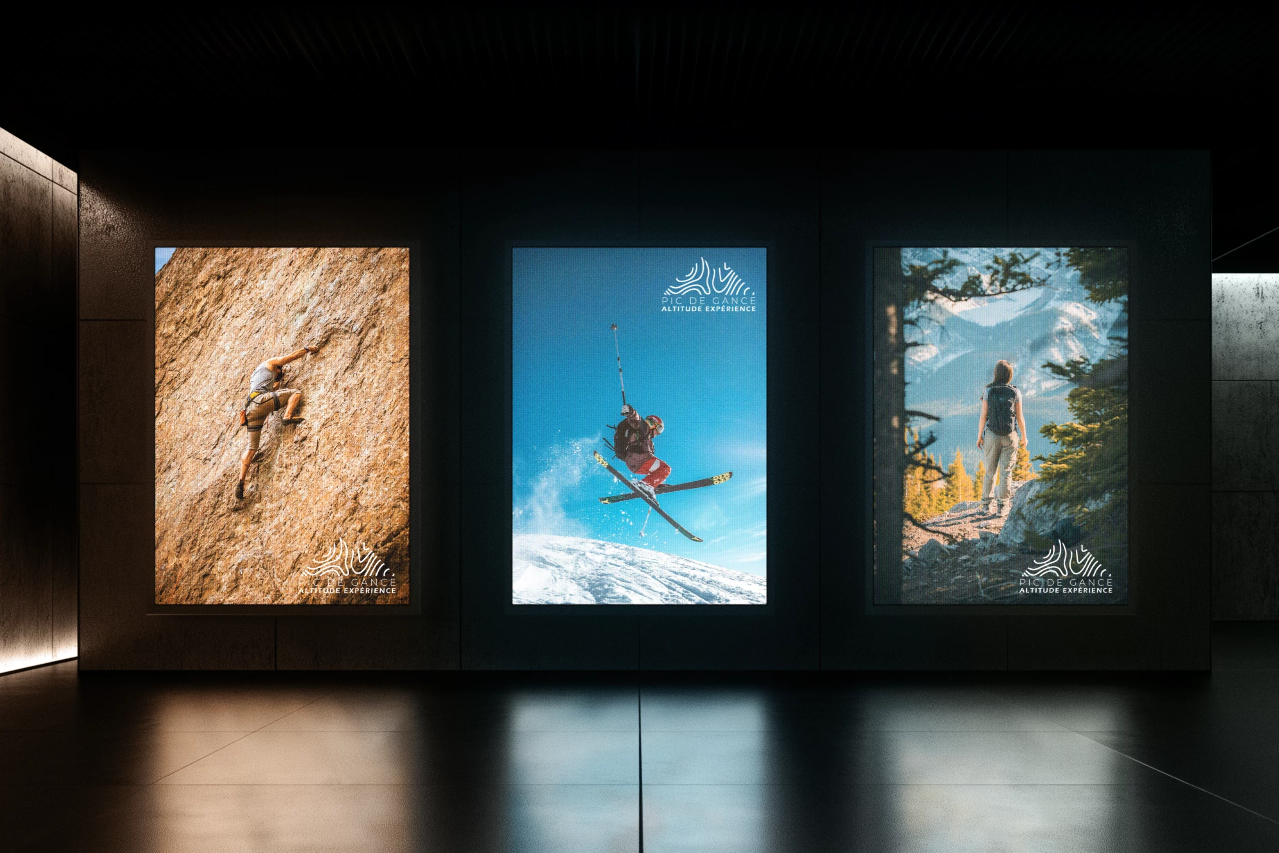 Mockup lot affiches station Pic de Gance site Beverly Dose, web designer UX UI à Bordeaux – Beverly Design