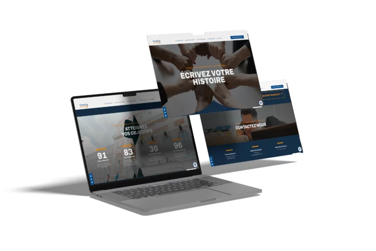 Mockup pages site web Growing Up site Beverly Dose, web designer UX UI à Bordeaux – Beverly Design