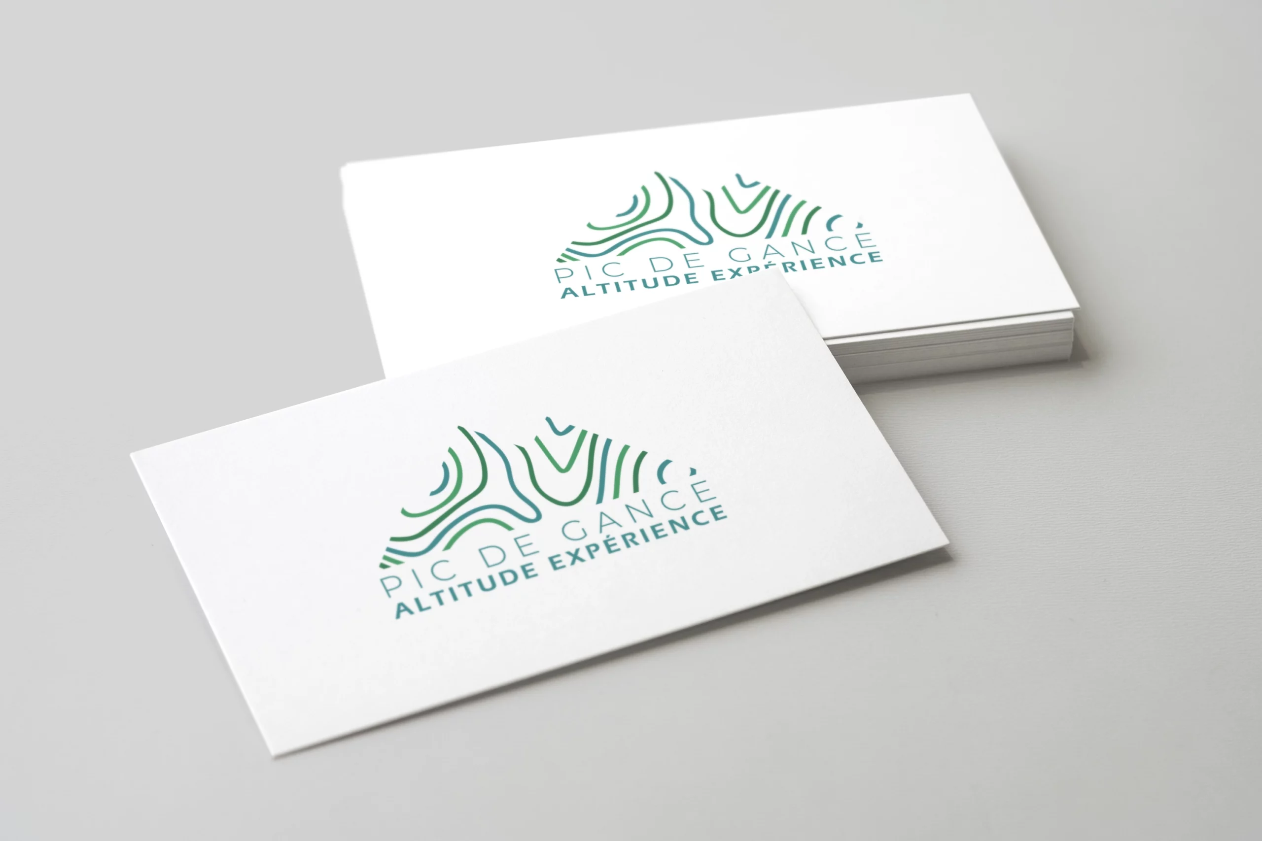 Mockup cartes de visite logo station Pic de Gance site Beverly Dose, web designer UX UI à Bordeaux – Beverly Design
